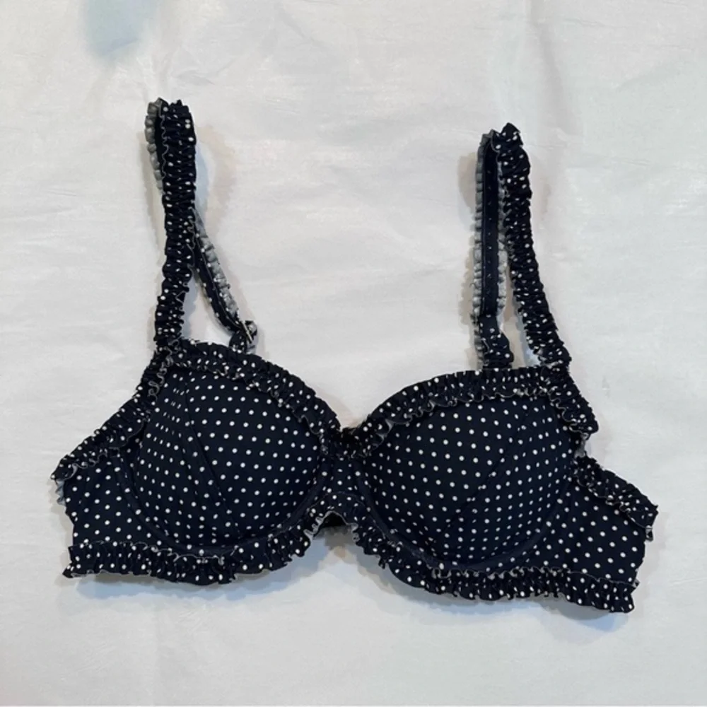 Tory Burch Polka Dot Underwire Bikini Swim Top Navy Blue Size‎ XS